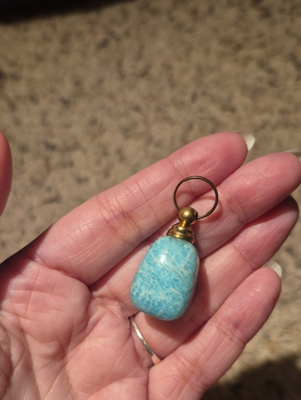 Mini Amazonite Crystal Perfume Bottle Necklace